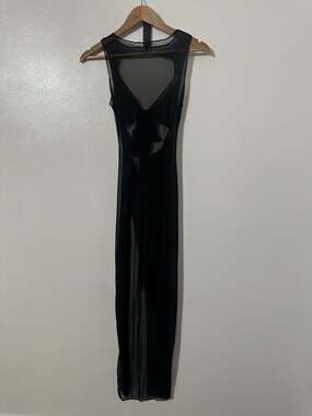 superdown Rosa Mesh Maxi Dress in Black